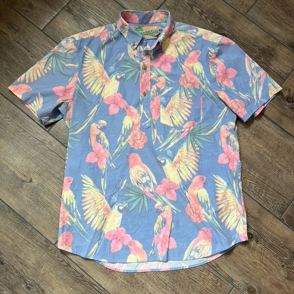 Chubbies Stay Fly Popover Sport Hawaiian Shirt Men's Size Medium‎